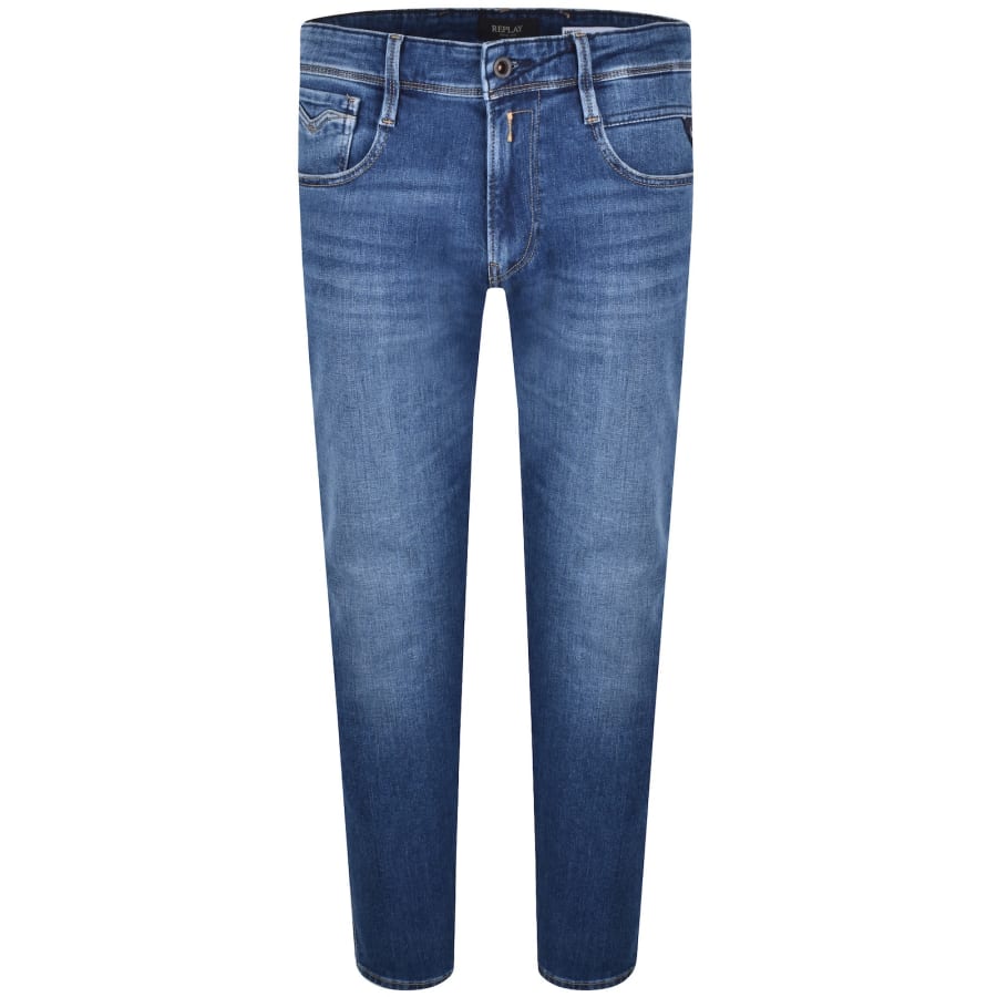 Image number 2 for Replay Anbass Hyperflex Jeans Blue