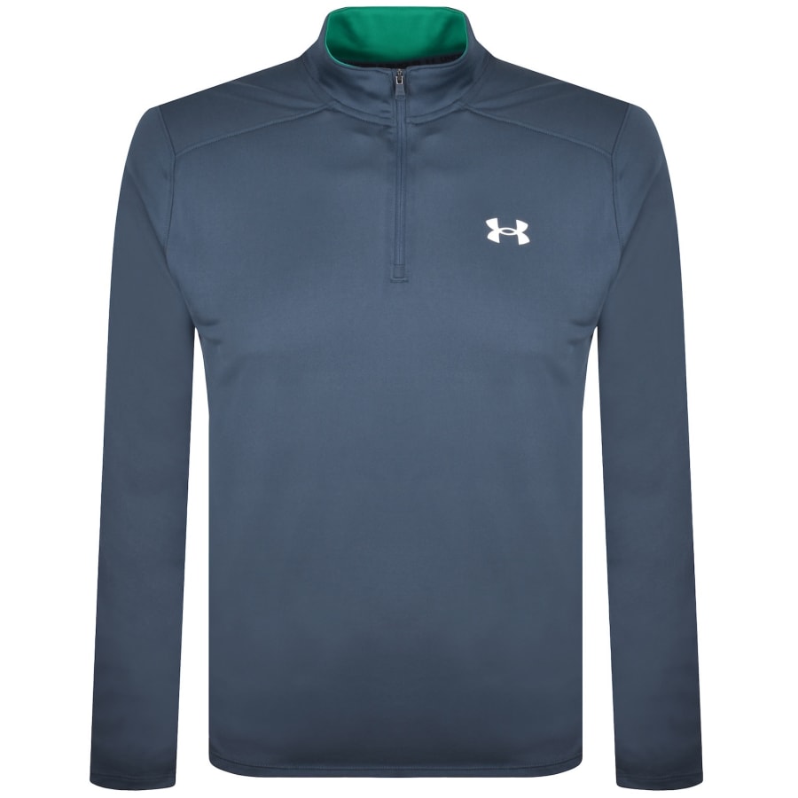 Image number 2 for Under Armour Tech Utility Quarter Zip T Shirt Navy