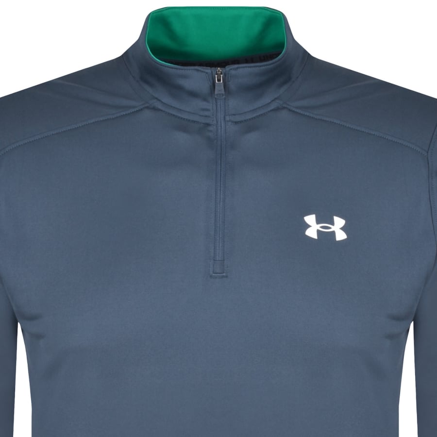 Image number 3 for Under Armour Tech Utility Quarter Zip T Shirt Navy