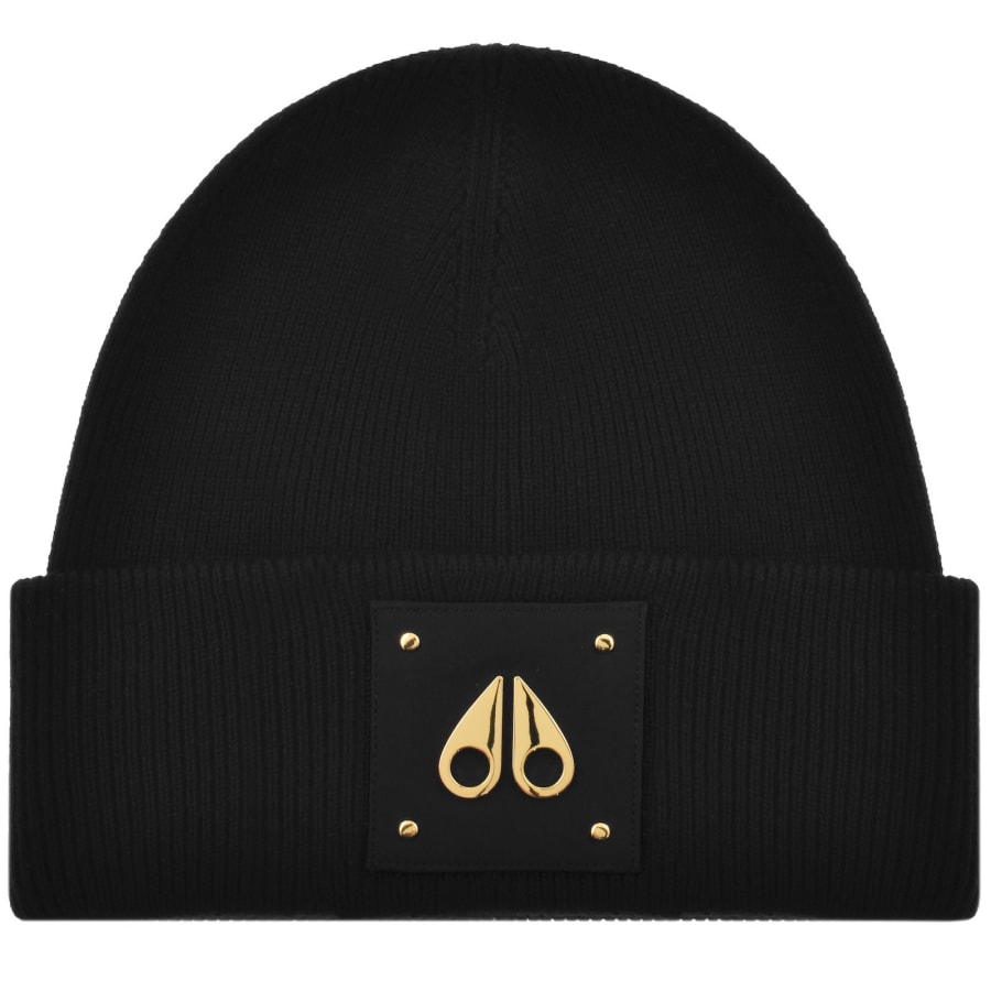 Image number 1 for Moose Knuckles Logo Icon Wool Beanie Black