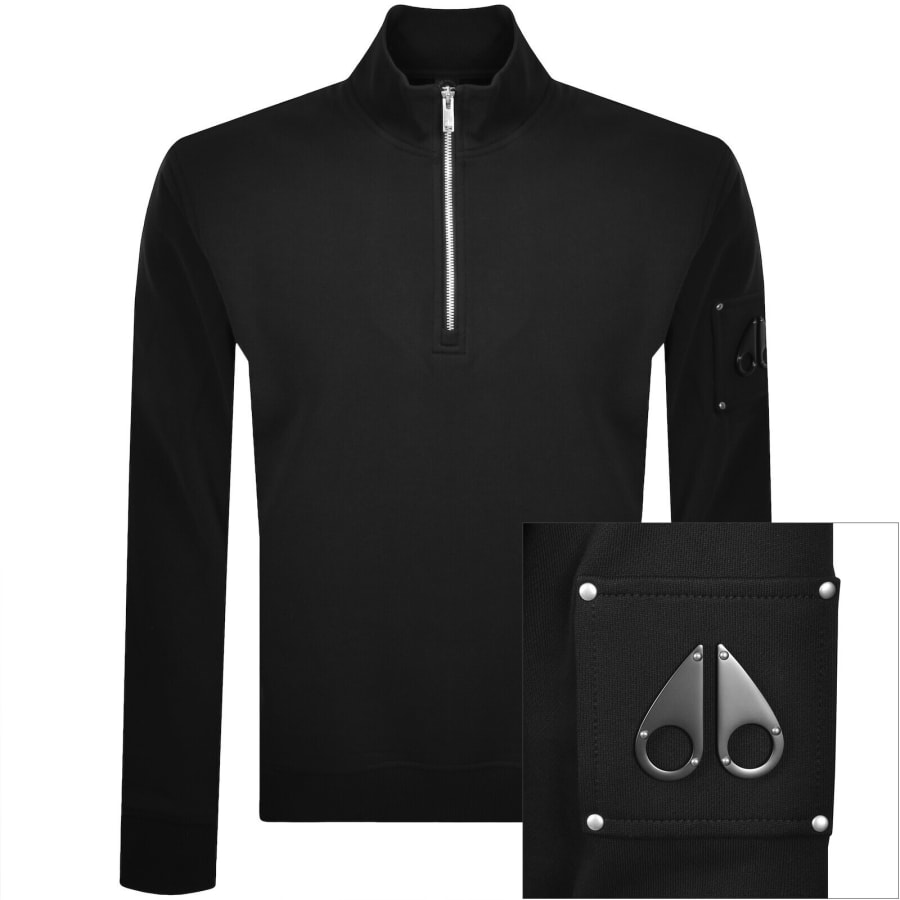 Image number 1 for Moose Knuckles Hartsfield QZ Sweatshirt Black