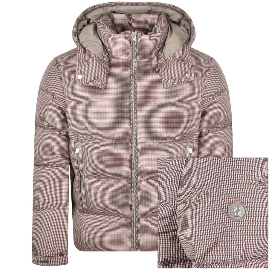 Image number 1 for BOSS Houndstooth Jacket Brown