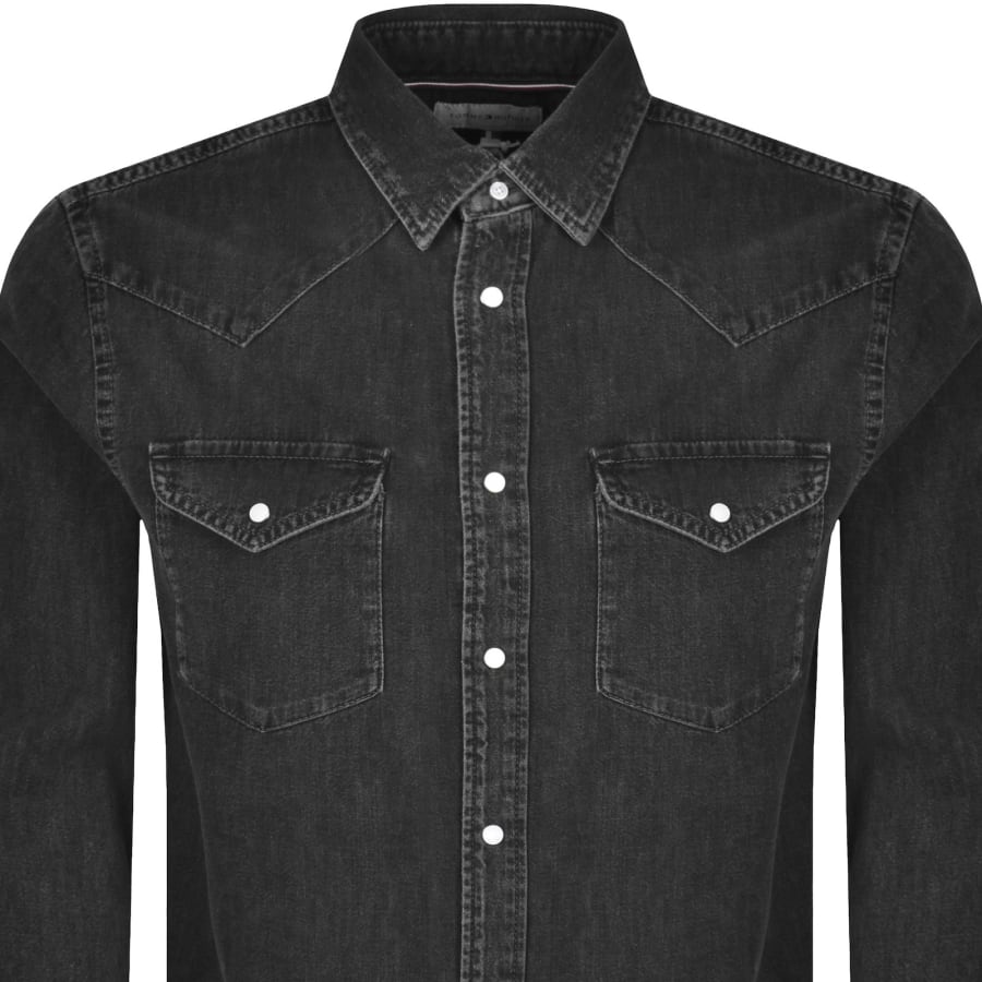 Image number 2 for Tommy Hilfiger Western Denim Shirt Grey