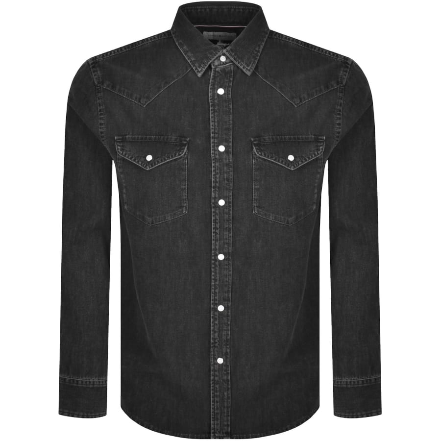 Image number 1 for Tommy Hilfiger Western Denim Shirt Grey