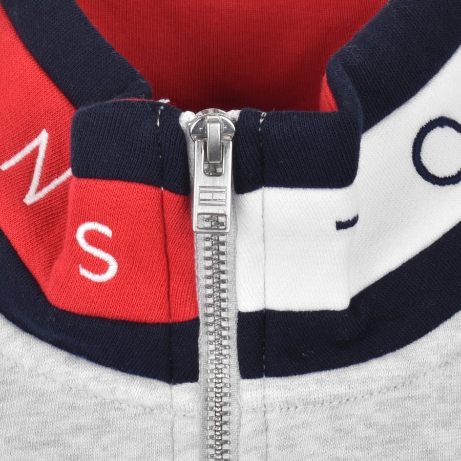 Image number 4 for Tommy Jeans Quarter Zip Sweatshirt Grey