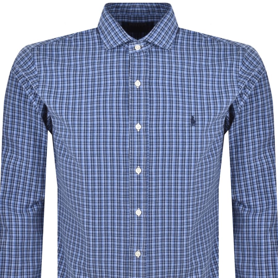Image number 2 for Ralph Lauren Check Long Sleeve Shirt Blue