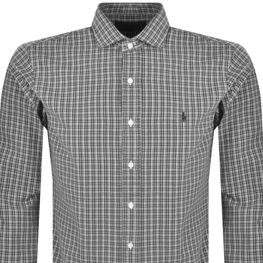 Image number 2 for Ralph Lauren Check Long Sleeve Shirt Grey