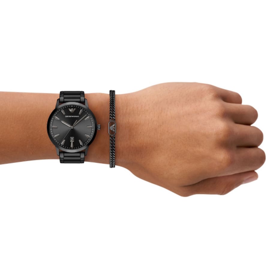 Image number 3 for Emporio Armani Watch And Bracelet Set Black