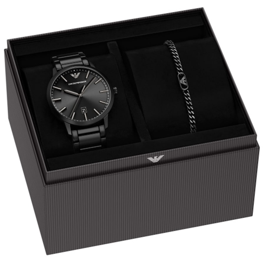 Image number 4 for Emporio Armani Watch And Bracelet Set Black