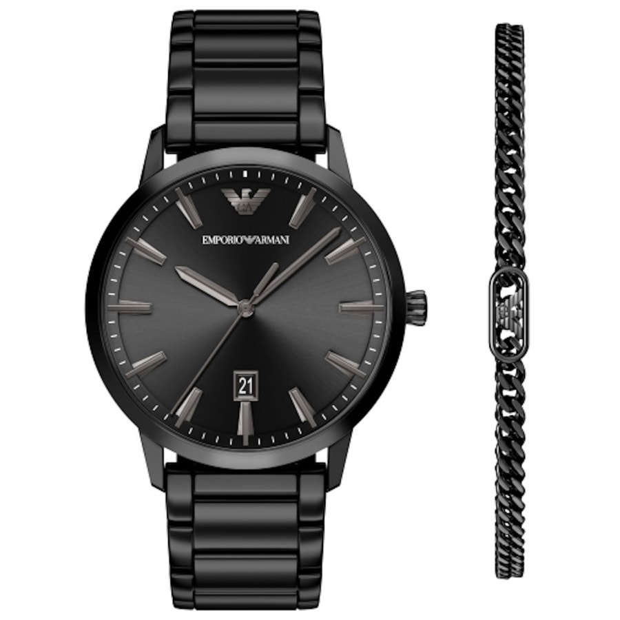 Image number 1 for Emporio Armani Watch And Bracelet Set Black
