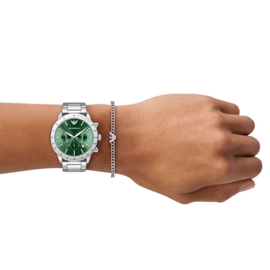Image number 4 for Emporio Armani Watch And Bracelet Set Silver