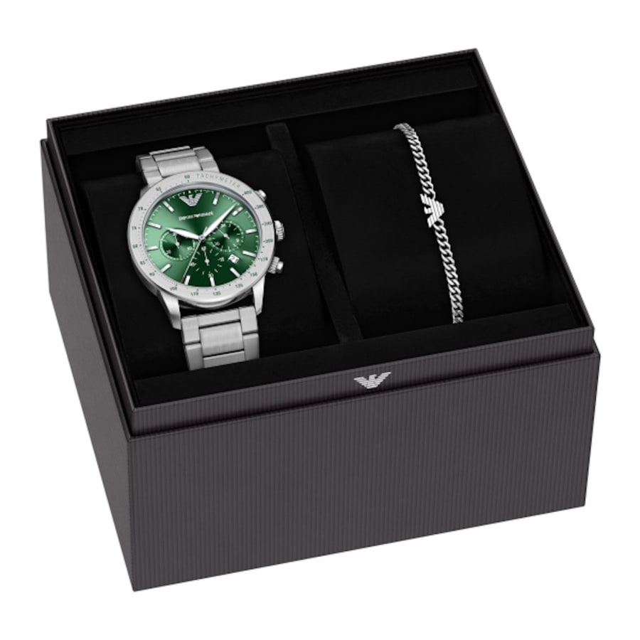 Image number 5 for Emporio Armani Watch And Bracelet Set Silver