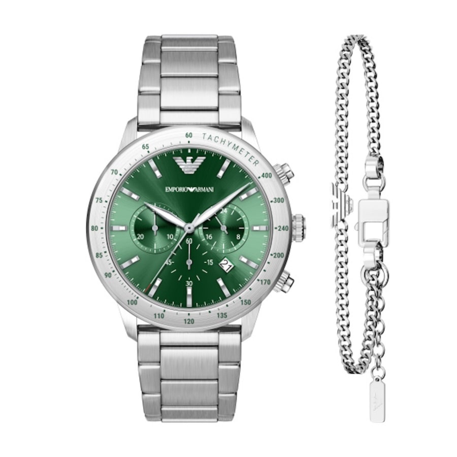 Image number 1 for Emporio Armani Watch And Bracelet Set Silver