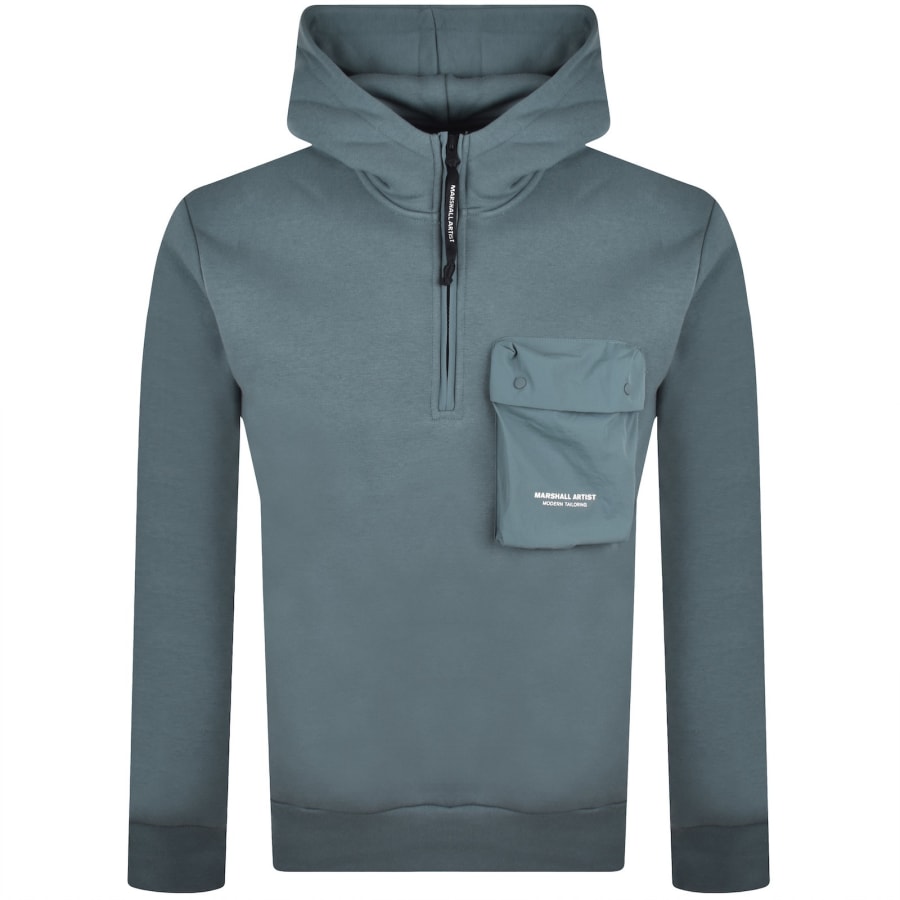Image number 2 for Marshall Artist Centro Quarter Zip Hoodie Grey