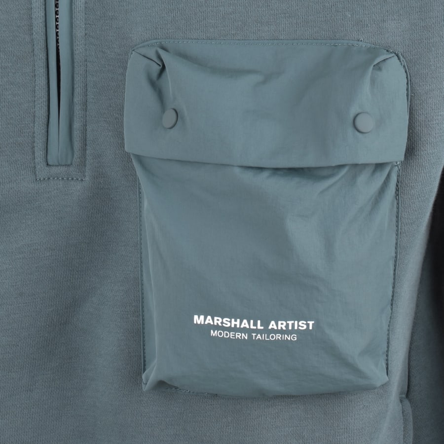 Image number 3 for Marshall Artist Centro Quarter Zip Hoodie Grey
