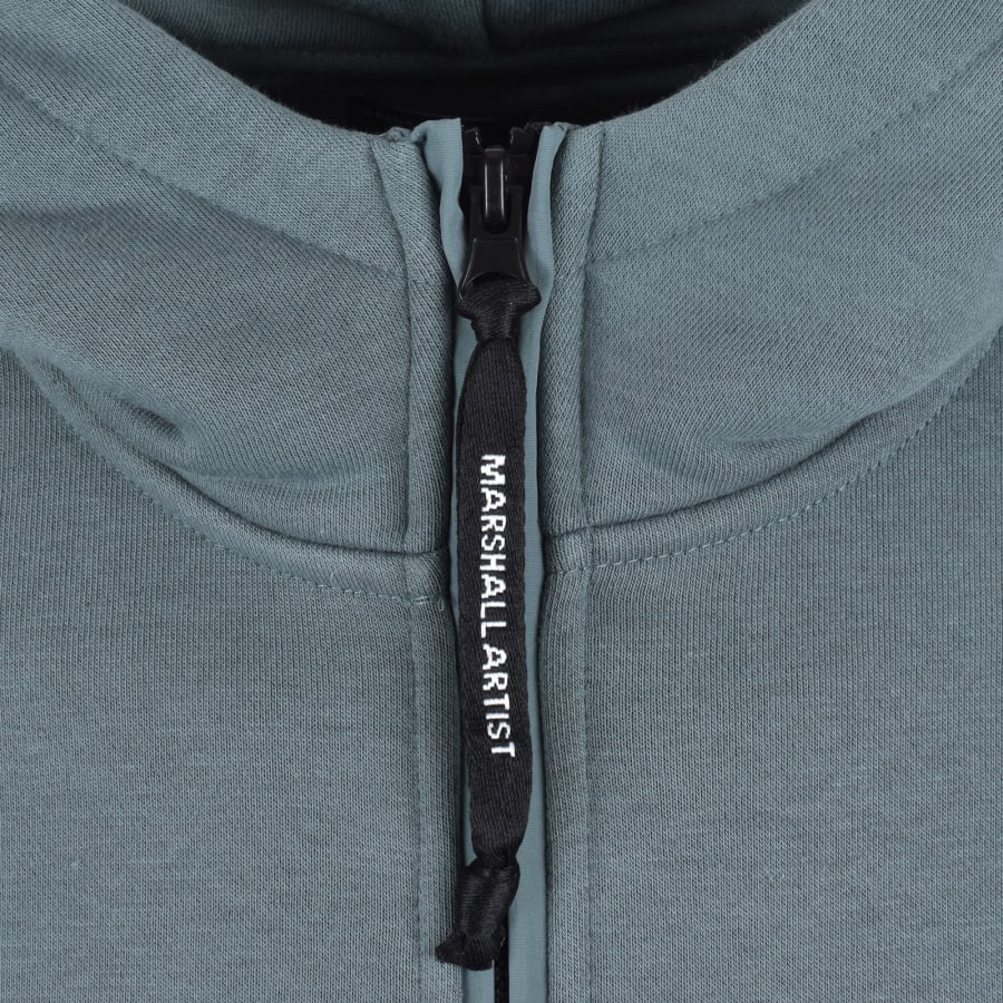 Image number 5 for Marshall Artist Centro Quarter Zip Hoodie Grey