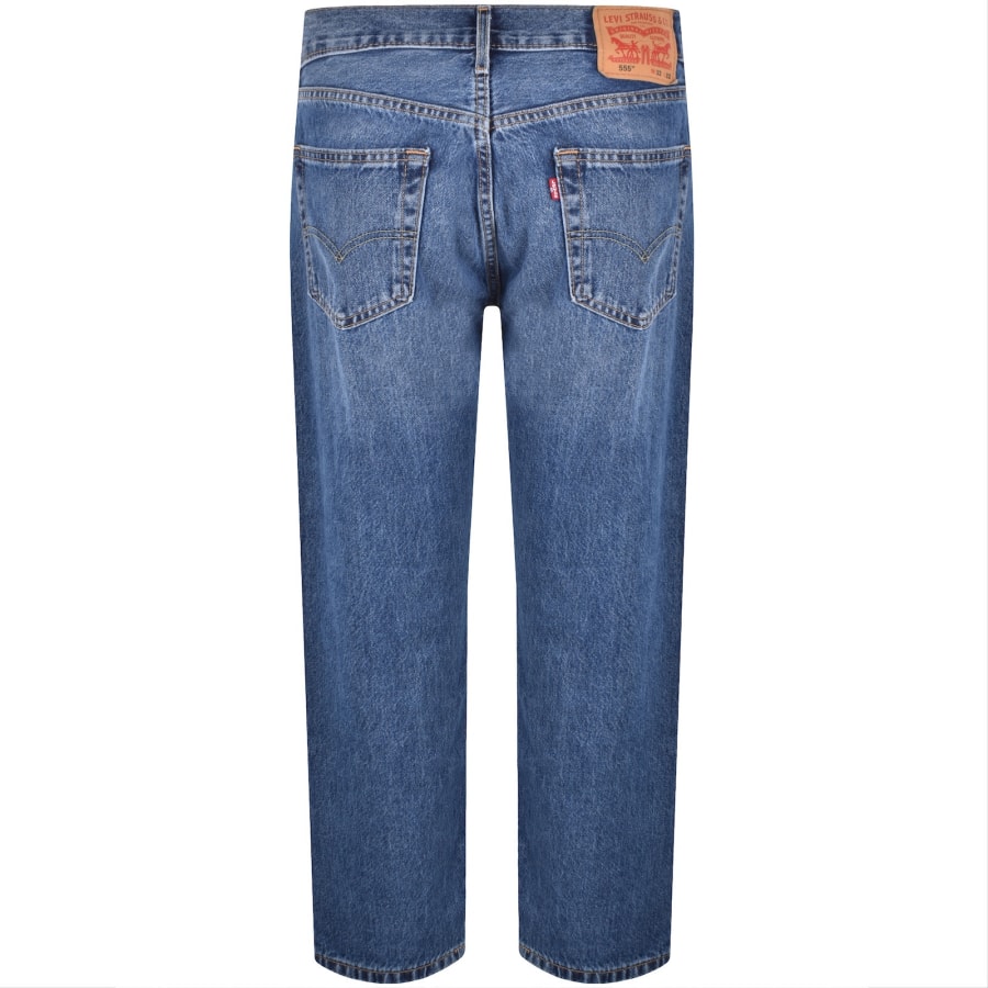 Image number 3 for Levis 555 Relaxed Straight Fit Jeans Blue