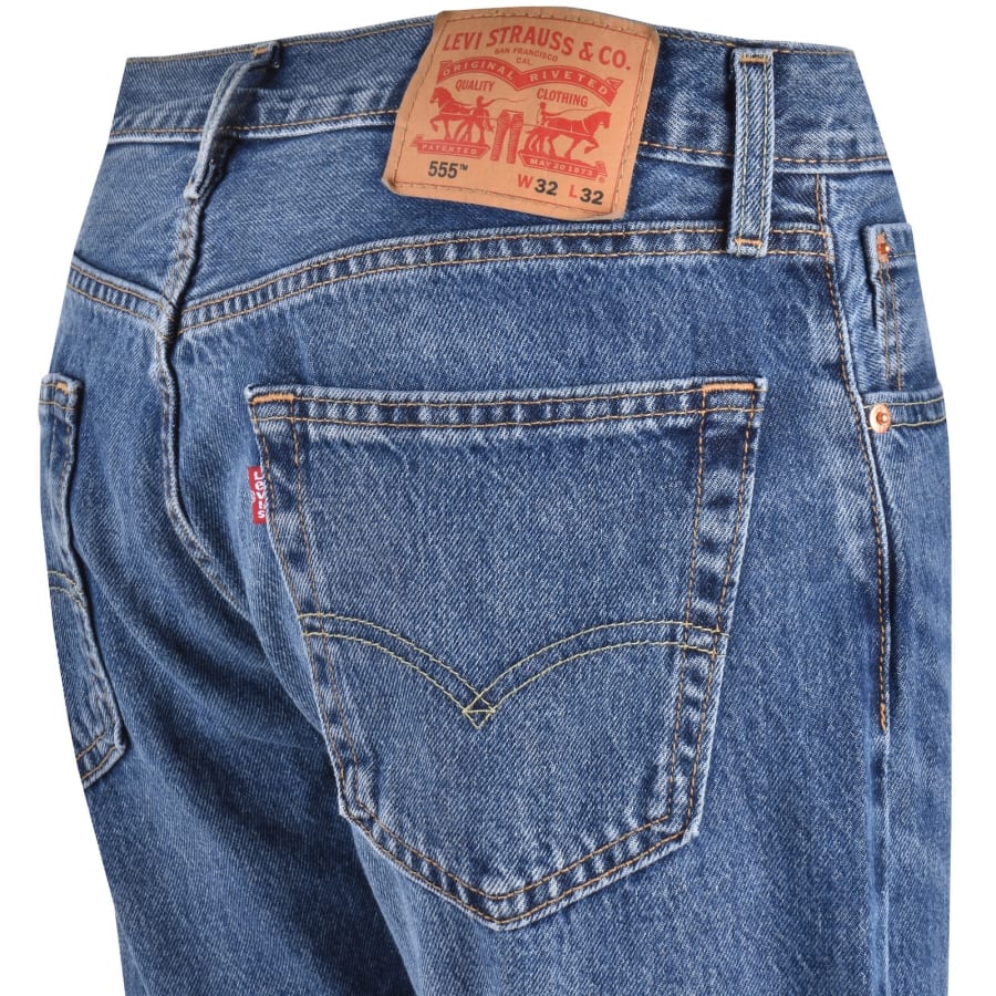 Image number 4 for Levis 555 Relaxed Straight Fit Jeans Blue