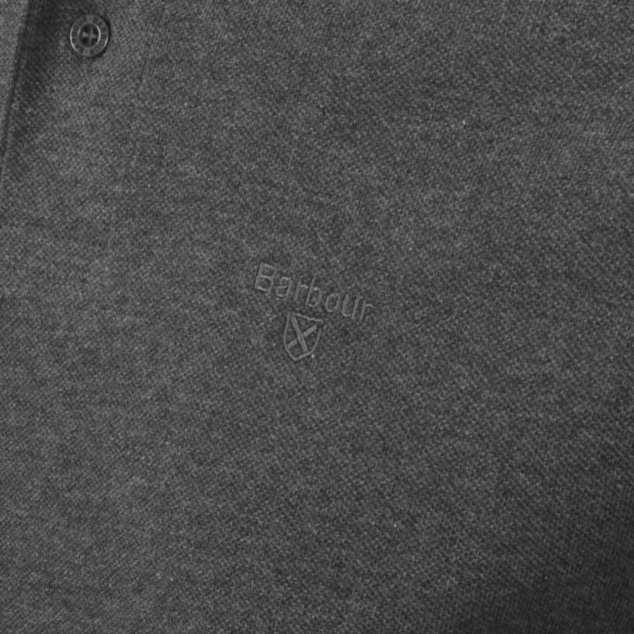 Image number 3 for Barbour Sports Long Sleeve Polo T Shirt Grey