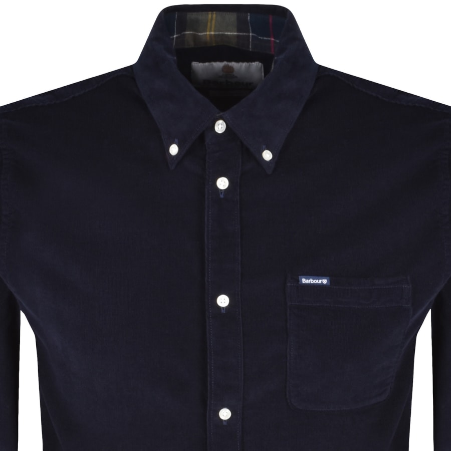 Image number 2 for Barbour Long Sleeved Corduroy Shirt Navy