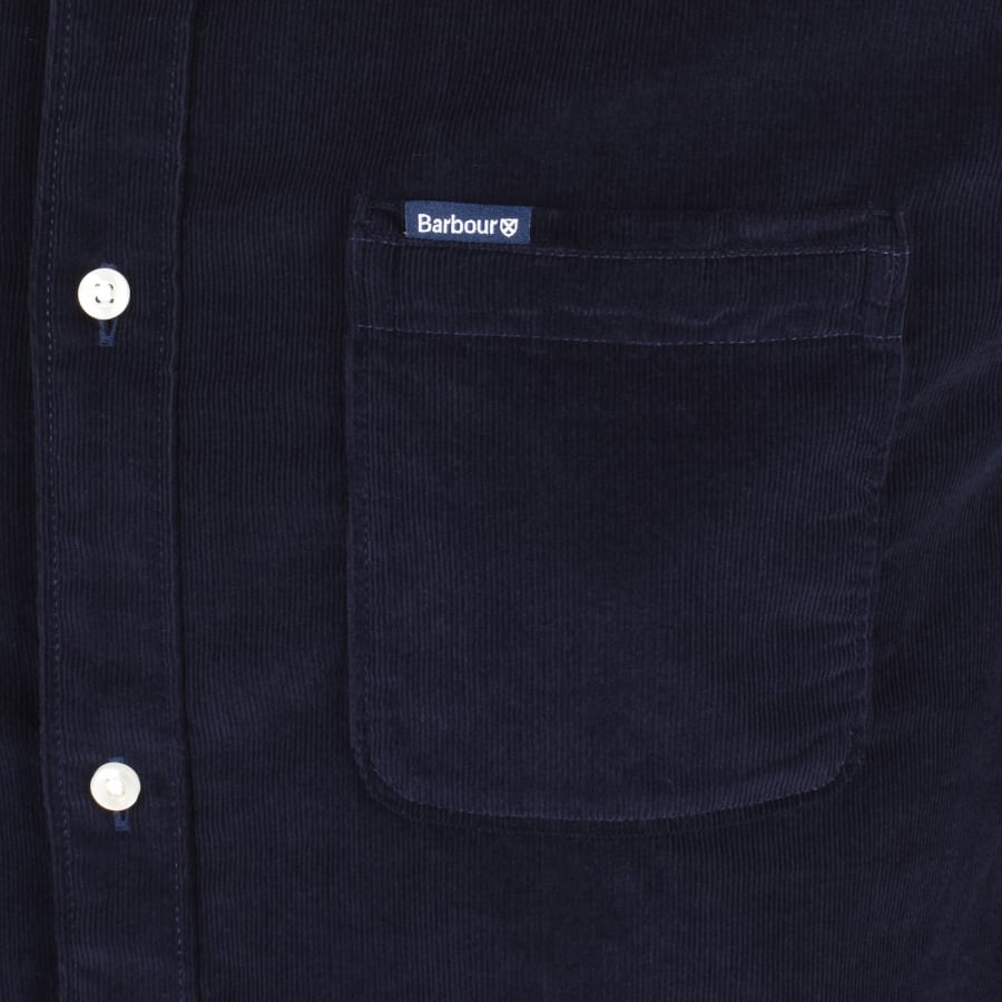 Image number 3 for Barbour Long Sleeved Corduroy Shirt Navy