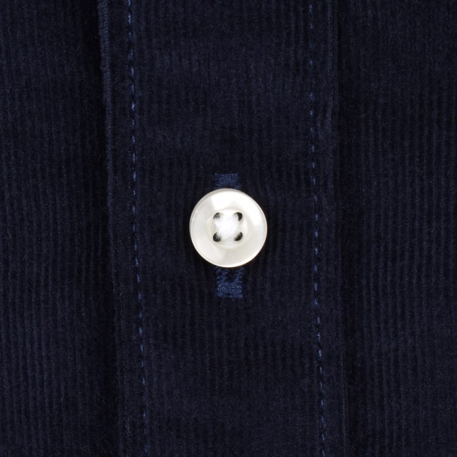 Image number 4 for Barbour Long Sleeved Corduroy Shirt Navy