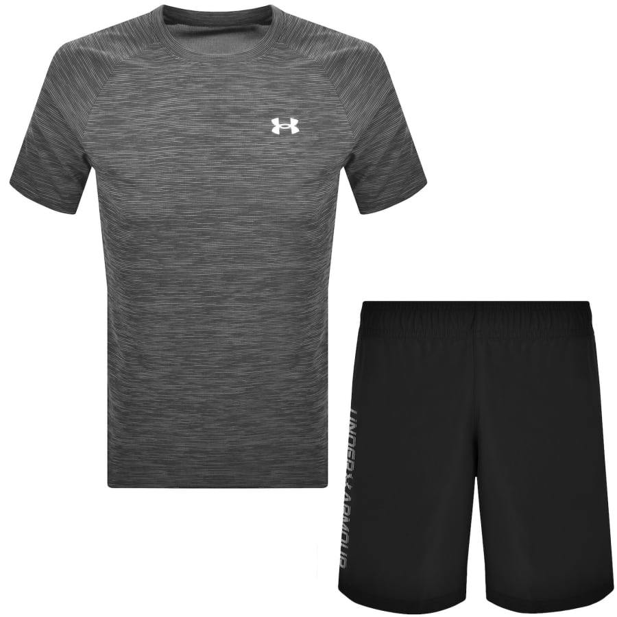 Image number 1 for Under Armour Tech Textured Shorts Set Black