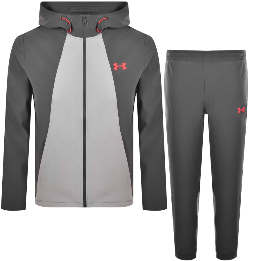 Image number 1 for Under Armour Tech Sport Jacket Set Grey