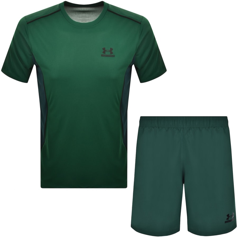 Image number 1 for Under Armour Tech Textured Shorts Set Green