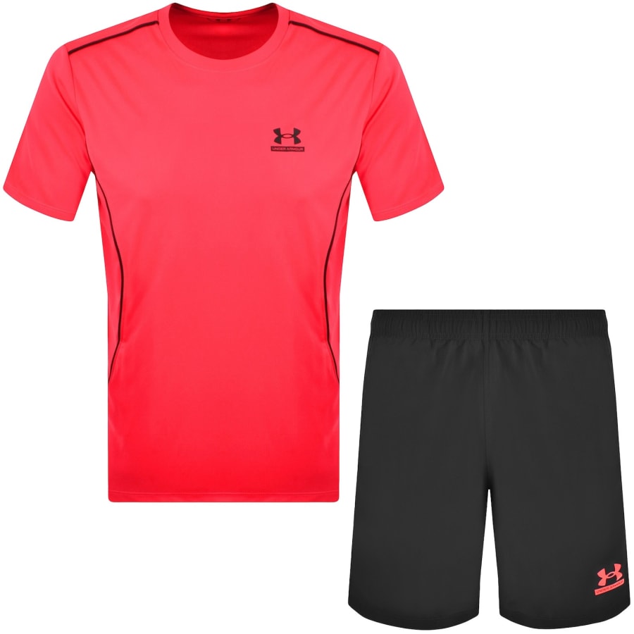 Image number 1 for Under Armour Tech Textured Shorts Set Red