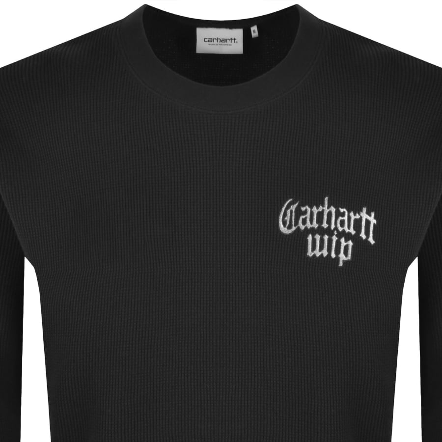 Image number 2 for Carhartt WIP Blackletter Waffle T Shirt Black