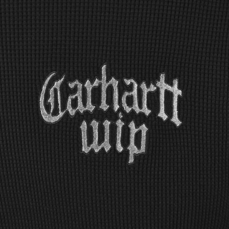 Image number 3 for Carhartt WIP Blackletter Waffle T Shirt Black