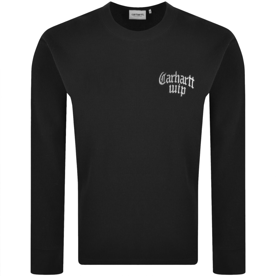 Image number 1 for Carhartt WIP Blackletter Waffle T Shirt Black
