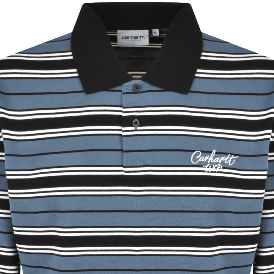 Image number 2 for Carhartt Devitt Rugby Polo Shirt Blue