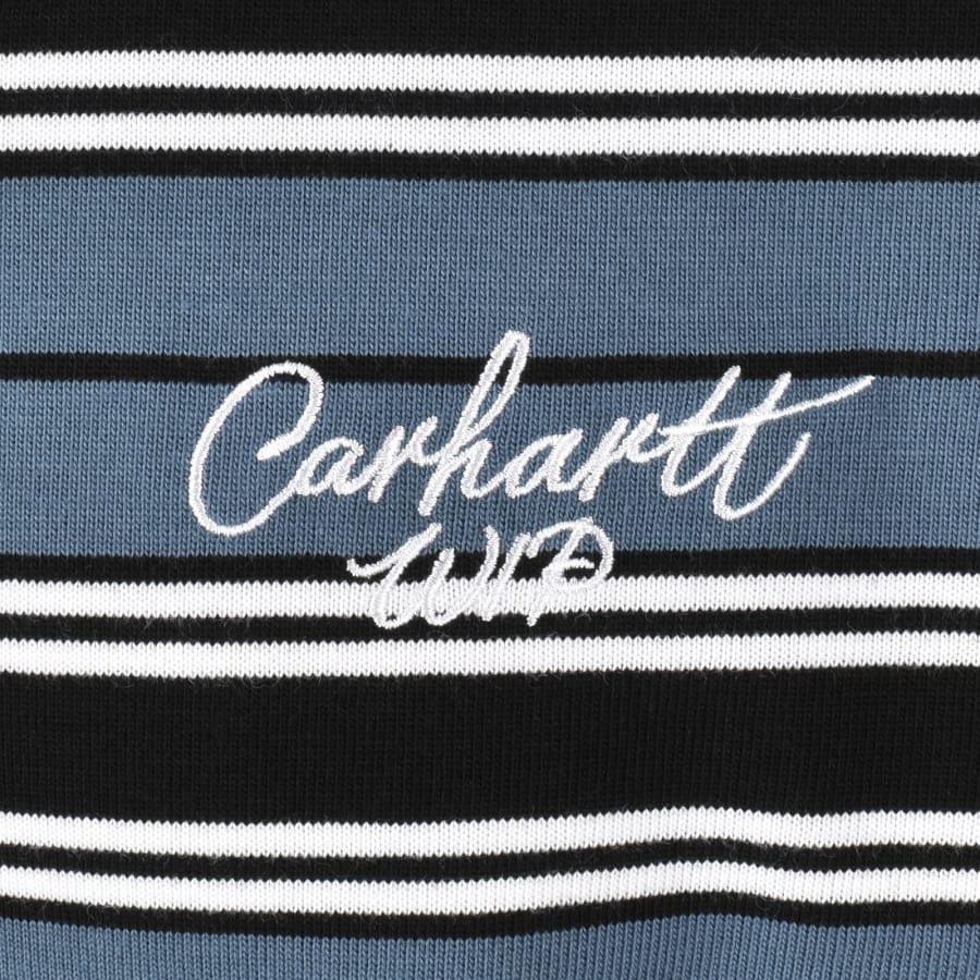 Image number 3 for Carhartt Devitt Rugby Polo Shirt Blue