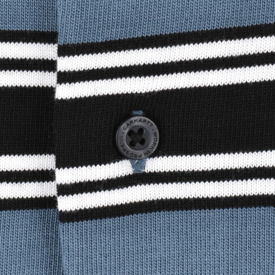 Image number 4 for Carhartt Devitt Rugby Polo Shirt Blue