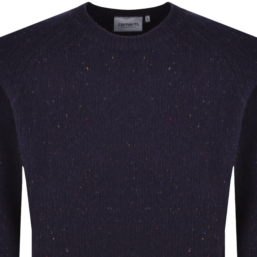 Image number 2 for Carhartt WIP Anglistic Knit Jumper Dark Navy