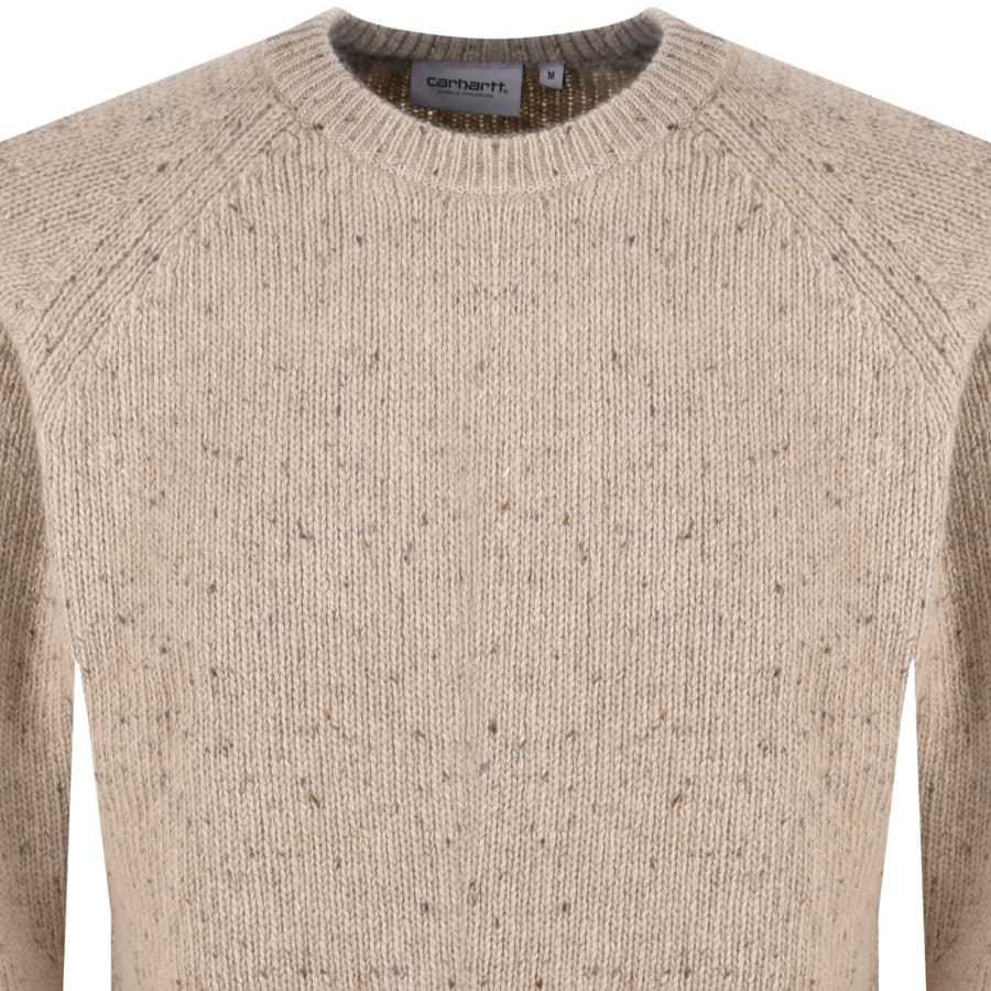 Image number 2 for Carhartt WIP Anglistic Knit Jumper Beige