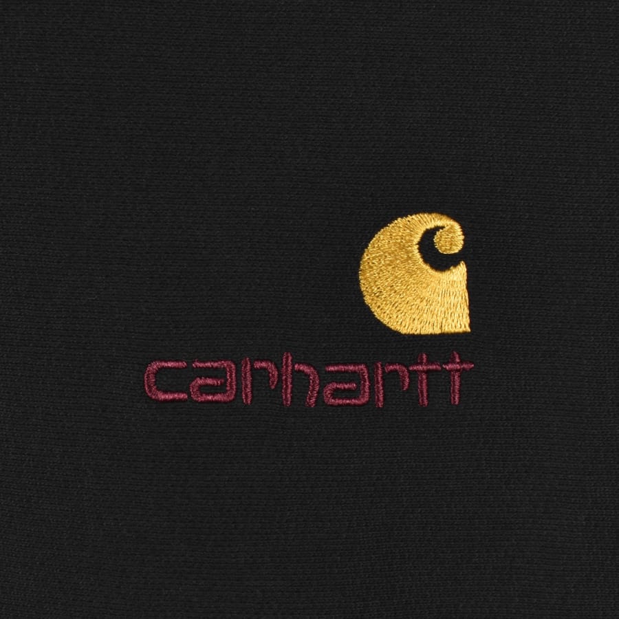 Image number 3 for Carhartt Half Zip Script Logo Sweatshirt Black