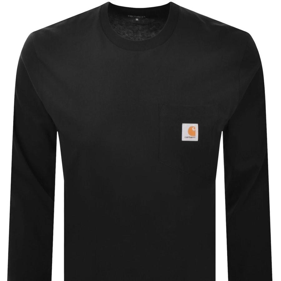 Image number 2 for Carhartt WIP Pocket Long Sleeved T Shirt Black