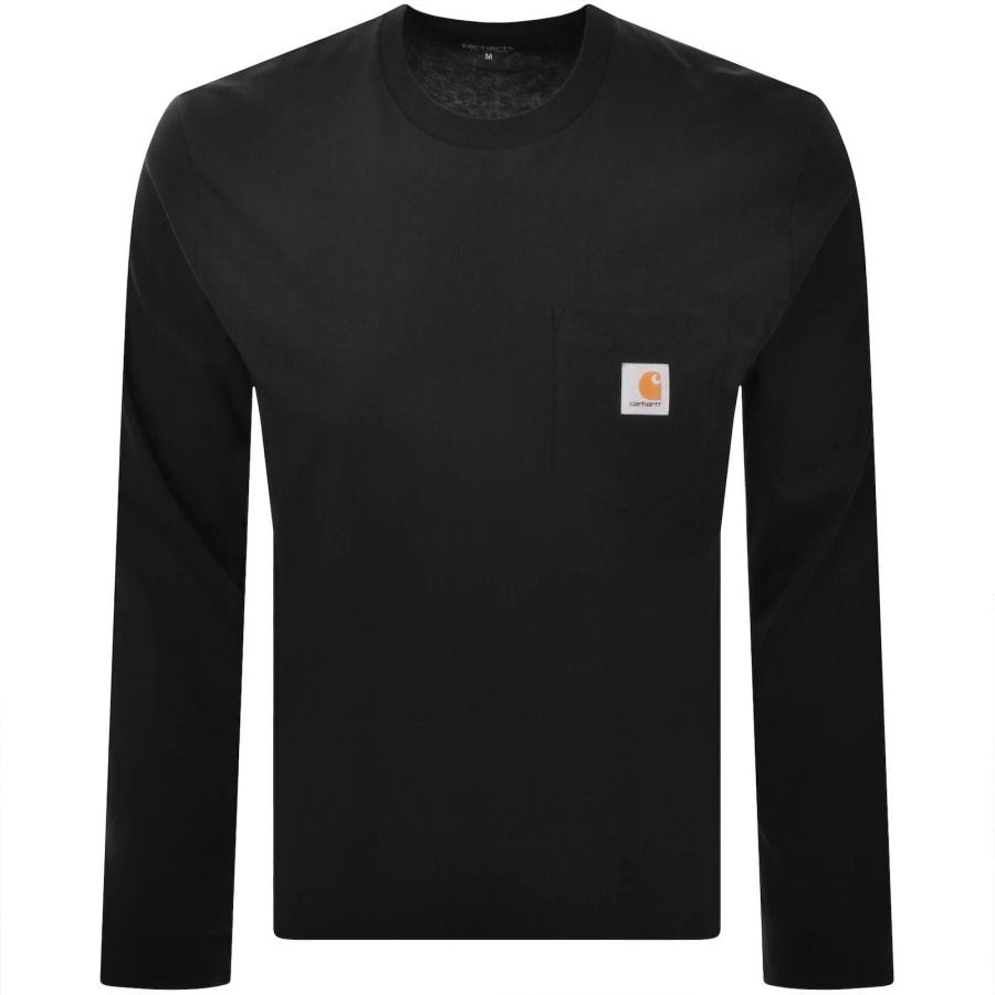 Image number 1 for Carhartt WIP Pocket Long Sleeved T Shirt Black