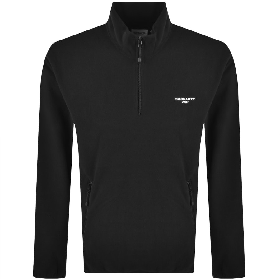 Image number 1 for Carhartt WIP Half Zip Edmore Fleece Black