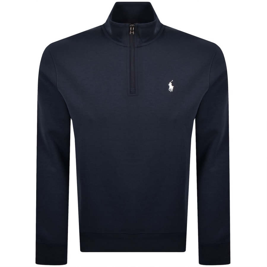 Image number 1 for Ralph Lauren Quarter Zip Sweatshirt Navy