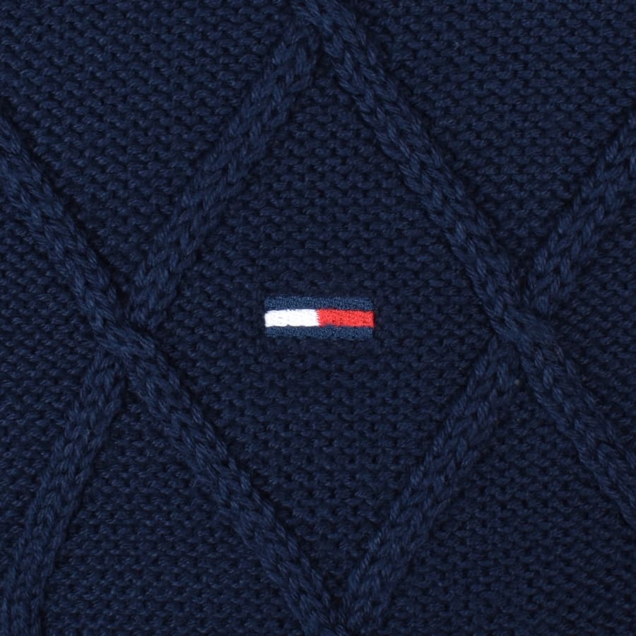 Image number 3 for Tommy Jeans Cable Knit Jumper Dark Blue