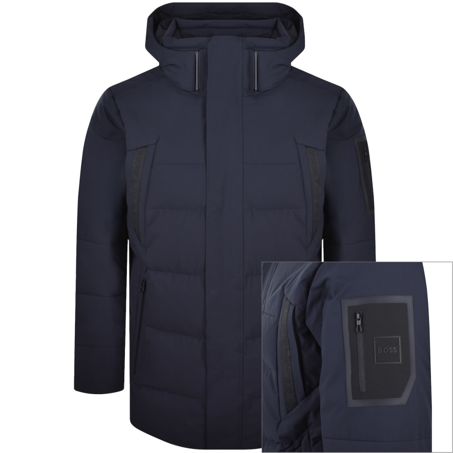 Image number 1 for BOSS OW Block X Down Jacket Dark Blue