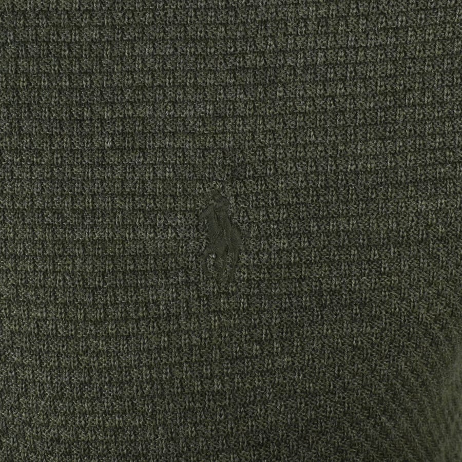 Image number 3 for Ralph Lauren Knit Polo Collar Jumper Green