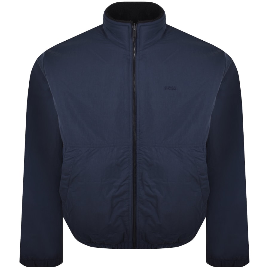 Image number 3 for BOSS Teddyflip Reversible Jacket Dark Blue