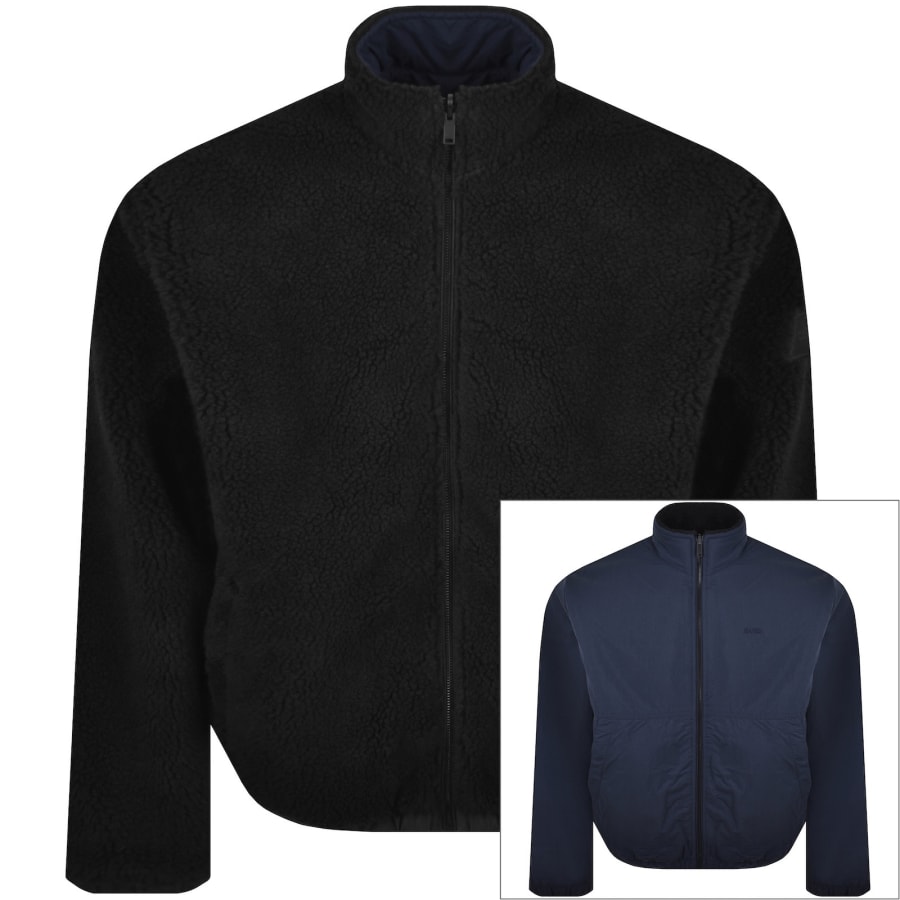 Image number 1 for BOSS Teddyflip Reversible Jacket Dark Blue