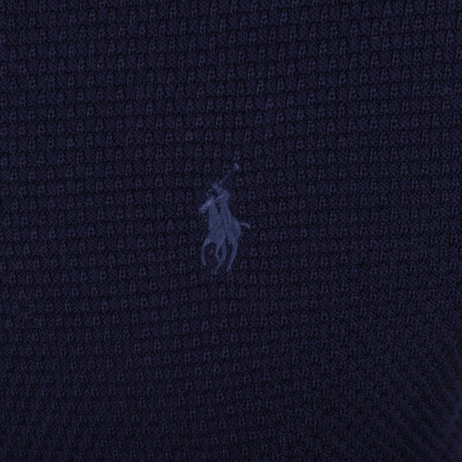 Image number 3 for Ralph Lauren Knit Polo Collar Jumper Navy