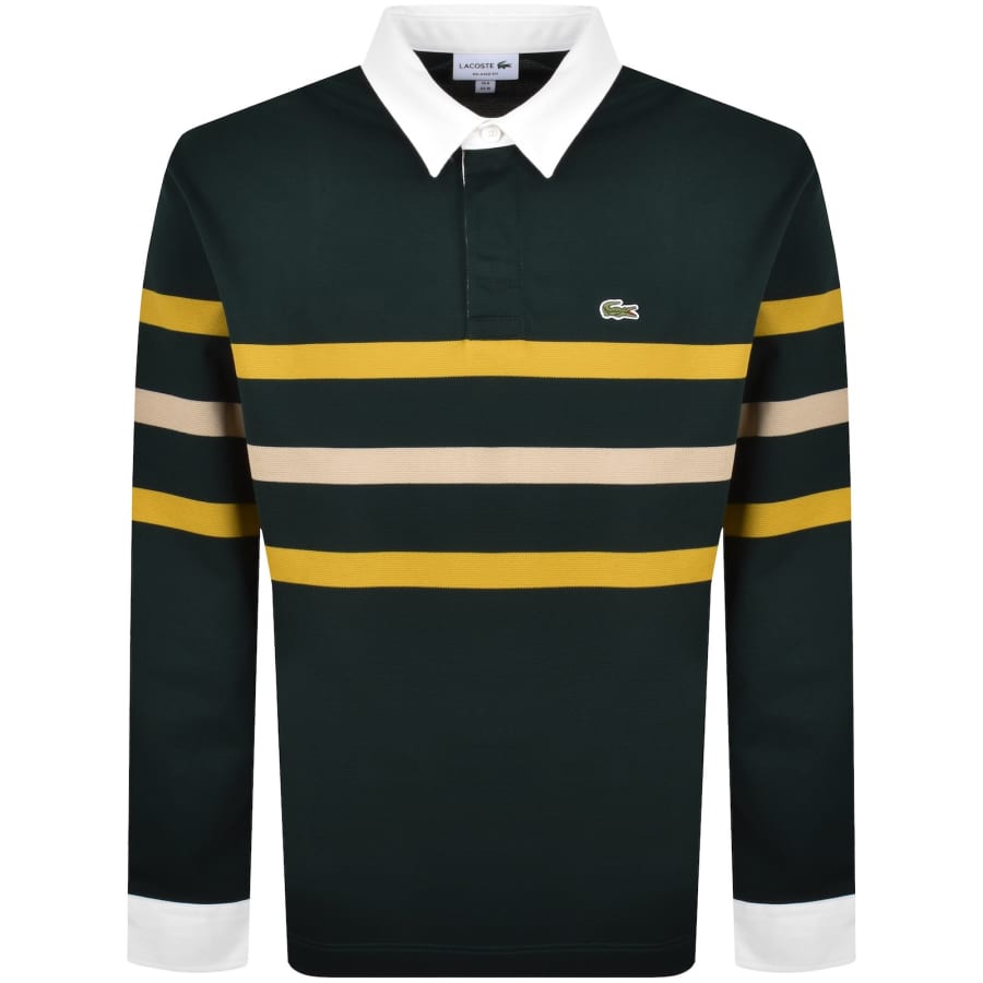 Image number 1 for Lacoste Relaxed Fit  Rugby Polo T Shirt Green